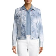 EV1 from Ellen DeGeneres Women's Tie Dye Denim Jacket with Love Flag