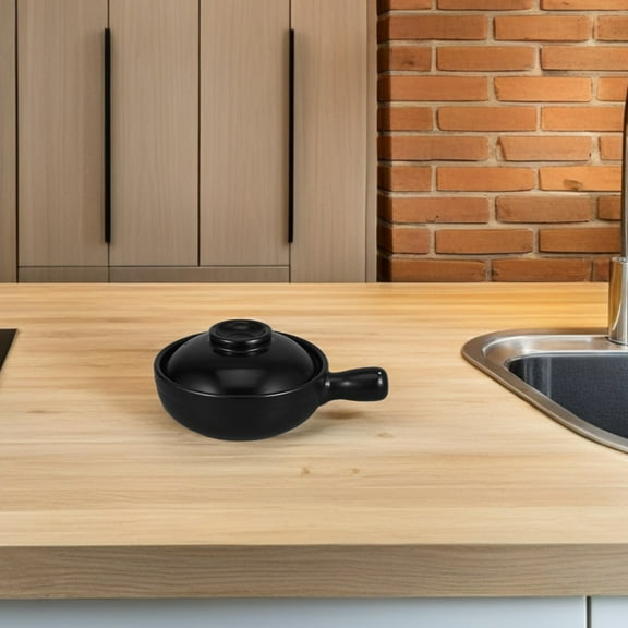 OUNONA Japanese Style Ceramic Casserole Clay Pot For Cooking Multi-Functional Terracotta Cookware Small Soup Pot Rice Pot With Lid