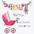 thumbnail image 2 of RIOLIS Counted Cross Stitch Kit 7.75"X7.75"-It's A Girl! Announcement (28 Count), 2 of 2