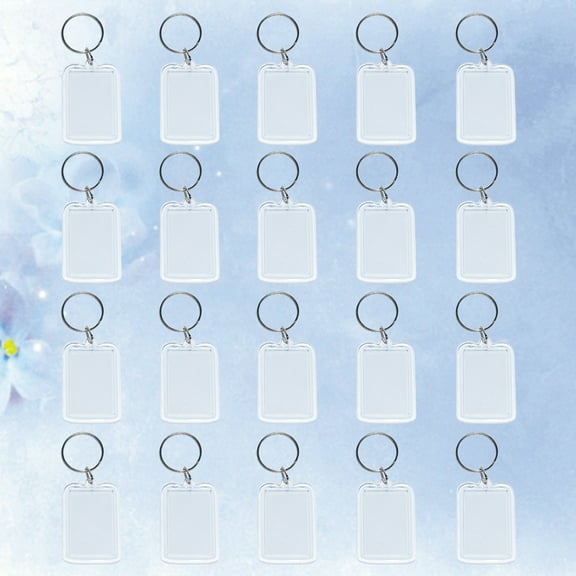 Raindrops 20PCS Acrylic Keychain Decorations Creative Blank Key Ring Pendant Transparent Plastic Key Chain Crafts for Bag Backpack