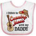 thumbnail image 3 of Inktastic I Listen to Country Music with My Daddy Guitar and Hat Boys or Girls Baby Bib, 3 of 4