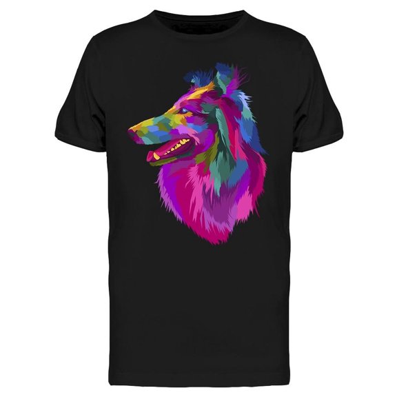 Colorful Head Dog Pop Art Tee Men's -Image by Shutterstock