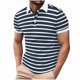 thumbnail image 1 of Mens Manga Corta Botón Abajo Camisas Patchwork Fallow Patrón Cuello Redondo Deportes Top para Diario, 1 of 6