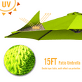 thumbnail image 6 of YODOLLA 15 Ft Patio Double Sided Umbrella Large Outdoor Umbrella - Green, 6 of 8
