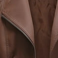 thumbnail image 4 of IROINNID Women's Faux Leather Jacket Notch Lapel Solid Color Long Sleeve Casual Slim Stand Zip Motorcycle Suit Coat Jacket Tops, Coffee, 4 of 4