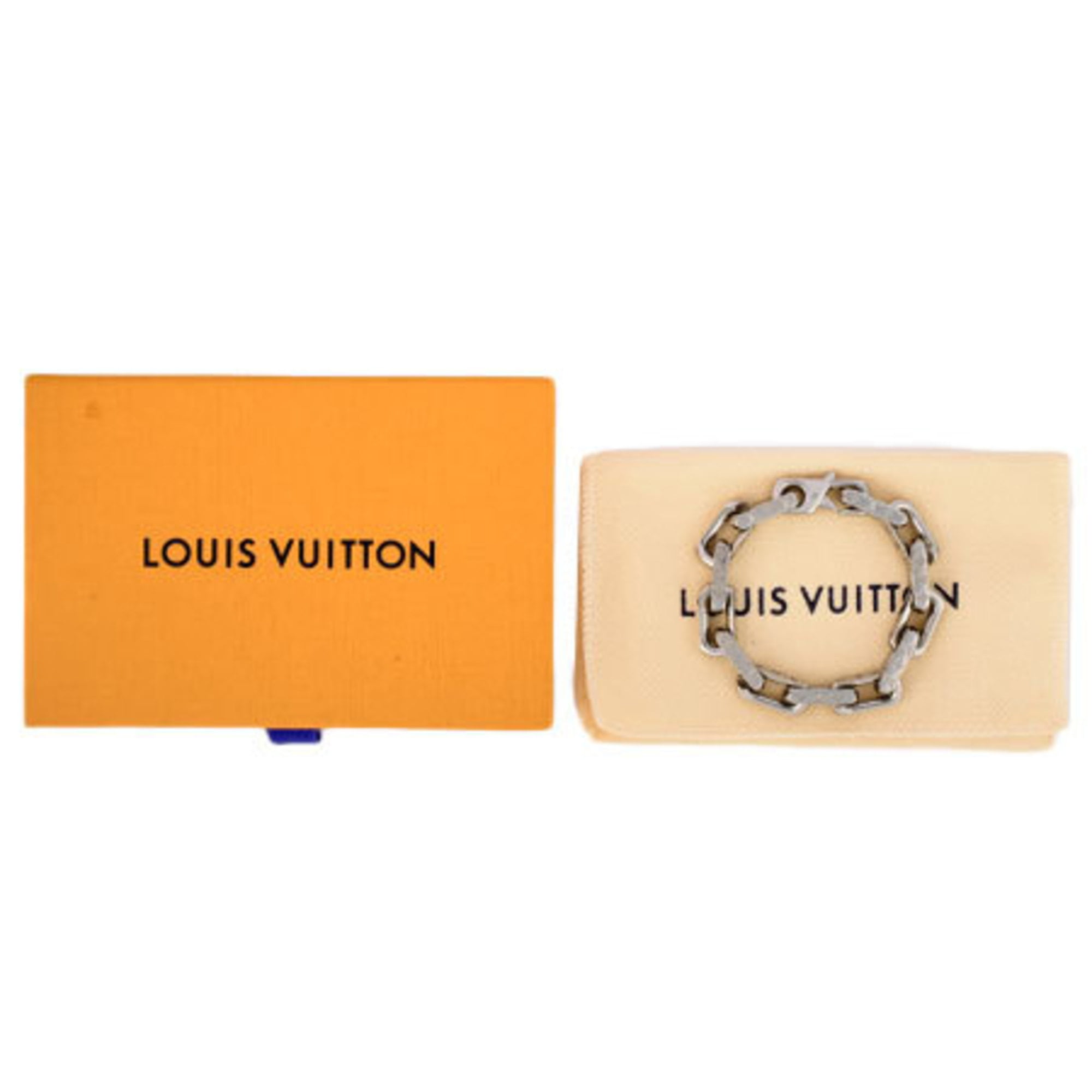 Louis Vuitton, Accessories, Louis Vuitton Bracelet Chain Monogram Medium  Size M0308 Mens Metal