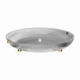 thumbnail image 2 of COM1950s Plastic Fruit Bowl, Round Snack Tray for Kitchen and Home, Decorative Fruit Plate with Electroplated Non-Tip Feet, Large Opening Design for Easy Access and Cleaning, 2 of 2