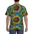 thumbnail image 3 of Vsdgher Sunflowers Print Men's Dry Fit Mesh Athletic Shirts Moisture Wicking Tennis T-Shirt Tops, 3 of 9