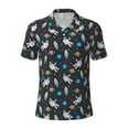 thumbnail image 2 of Daiia Space Pattern Men’s Polo Shirts,Solid Deck Shirt,Classic Fit, Breathable Cotton Polo for Casual and Sport Wear-XX-Large, 2 of 7
