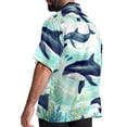thumbnail image 3 of Whale Men's Printed Button Down Short Sleeve Casual Summer Beach Shirt - Unisex, 3 of 6
