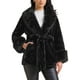 thumbnail image 1 of Abrigo de piel sintética para mujer, abrigo de invierno con solapa, suave y cálido, chaqueta esponjosa con bolsillos, talla L, negro, 1 of 6