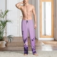 thumbnail image 2 of Sigee Lavender Roses Arrangement print Men's Pajama Pants Lounge Sleep Bottoms with Elastic Waistband and Pockets-Large, 2 of 6