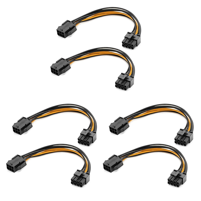 6 Pack Graphics Card 6 Pin to 8 Pin PCIe Adapter Power Cable (GPU Video