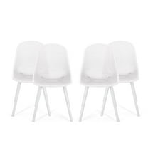 GDF Studio Yazmeen Outdoor Modern Dining Chairs, Set of 4, White