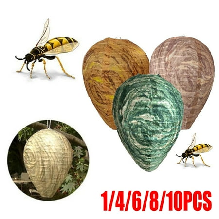 8PCS Wasp Hanging Wasp Nest  Wasp Nest Repellent  Non-Toxic Fake Nest for Home and Garden Outdoors