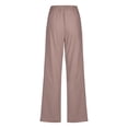 thumbnail image 5 of SDNall Wide Leg Pants Woman Fashion Casual Solid Color Elastic Loose Pants Straight Wide Leg Trousers Pants Linen Pants Women, 5 of 9