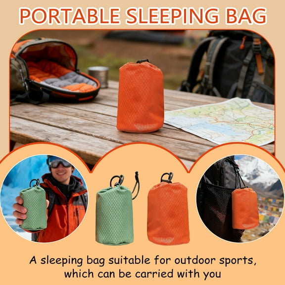 Emergency Sleeping Bag, Pocket Sized Warm Camping Blanket, Lightweight Hiking Gear For Outdoor Activities, Suitable For Camping, Hiking, Travel, And Emergency Situations,
