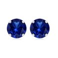thumbnail image 3 of Rosec Jewels Lab Grown Blue Sapphire Solitaire Stud Earrings - AAAA Grade - 2 Ct - Sapphire Diamond Earrings - with Jewelry Box, 18K White Gold, 3 of 7