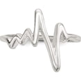 thumbnail image 5 of Sterling Silver Polished Fancy Heartbeat Ring (Size 6) Made In India qr6594-6, 5 of 6