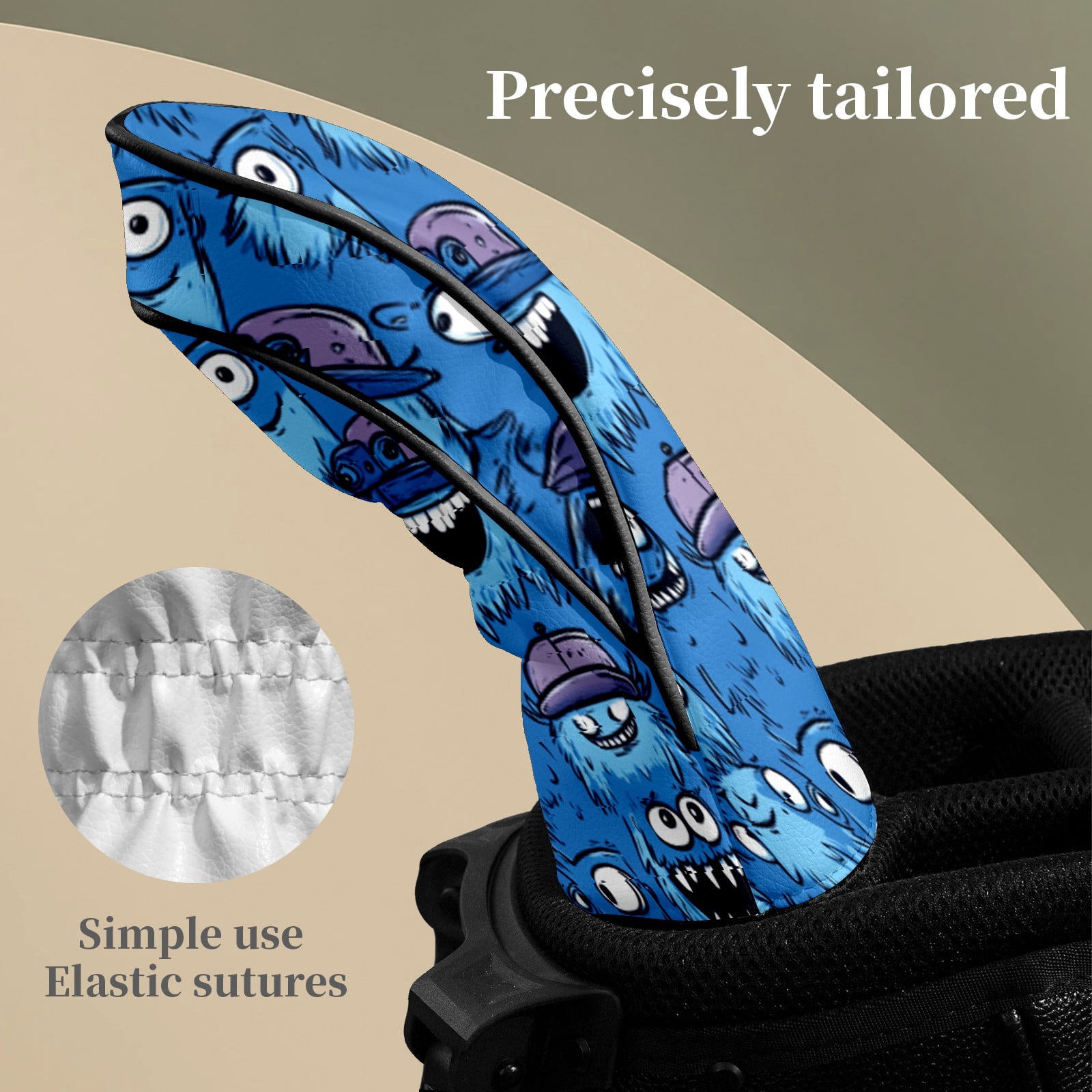Golf Club Head Covers Cute Monster Premium Plush Velvet Lining, Waterproof Golf Headcovers Driver & Fairway Woods for Scratch Protection Novelty Gift for Men & Women