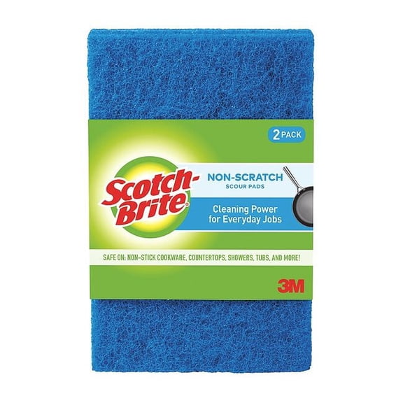 Scotch-Brite No Scratch Scour Pad,6 in L,Blue,PK10 622-10