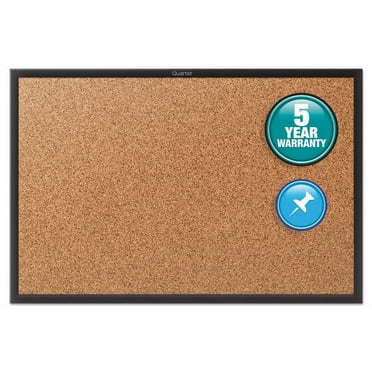 Quartet Classic Series Cork Bulletin Board, 24 x 18, Tan Surface, Black Aluminum Frame, Each