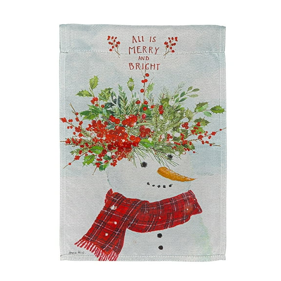 Evergreen All is Merry and Bright Suede Garden Flag 12 x 18 Inches Indoor Outdoor Decor