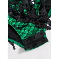 thumbnail image 6 of Sholeno Girls Sleeveless Tassel Latin Dance Dress Fish Scale Metallic Bodysuit Sequin Fringe Skirted Leotard Green 6, 6 of 7