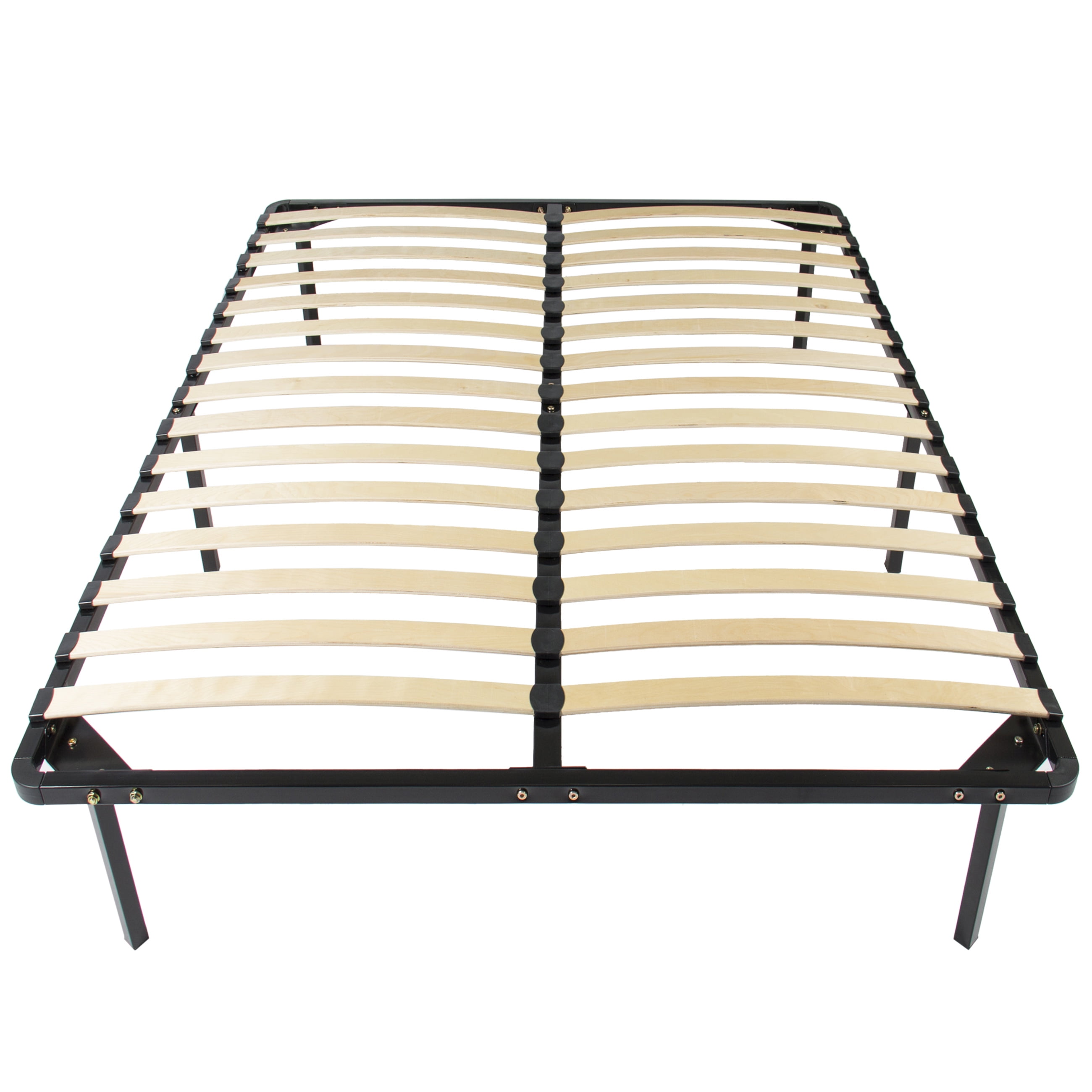 Best Choice Products Queen Size Wooden Slat Metal Bed Frame Wood Platform Bedroom Mattress Foundation W Bottom Storage No Box Spring Needed Black