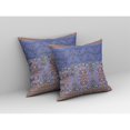 thumbnail image 2 of Nandini Flowers Indoor/Outdoor Fabric Pillow with Zip in Purple Blue 16x16, 2 of 5