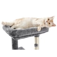 thumbnail image 4 of Pefilos 44" Multi-Level Modern Cat Tower for Indoor Cats with Scratching Post, Cozy Condo, Top Perch, Hammock and Dangling Ball For Small to Medium Cat Tree Tower for Adult Cats, Gray, 4 of 7