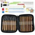 thumbnail image 1 of 36 Styles Crochet Hooks Set Knitting With Yarn Weave Knitting Needles Hook Kit Sewing Tools Gauge Scissors Knit with Storage Bag, 1 of 7