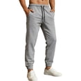thumbnail image 4 of Men's Elastic Drawstring Cuffed Joggers Breathable Lightweight Athletic Trousers Deep Side Pockets Soft Fit for Gym Workouts Daily Training Gray S, 4 of 9