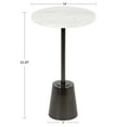 thumbnail image 2 of Kate and Laurel Tira Round Side Table, 14 x 14 x 24, White and Gray, Decorative Pedestal Style End Table for Use as a Bedroom Nightstand or Living Room Accent, 2 of 7