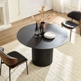 thumbnail image 2 of 47in Round Dining Table, LEGAHOME Wood Round Table for 6, Kitchen Dining Table with Pedestal Base for Dining Room, Black(Only Table), 2 of 9
