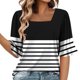 thumbnail image 2 of mfyjkho Tops Para Mujer, Blusas De Verano Con Cuello Redondo Y Manga Corta Estampadas Para Mujer Tops Y Blusas Para Mujer S, 2 of 6