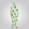 thumbnail image 3 of RMDQTR Ultra-Soft Crystal Velvet One-Piece Pajamas/Loungewear Green Clover Stripe Pattern, 3 of 8