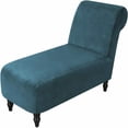 thumbnail image 2 of Housse de Chaise Longue en Velours 2024 Extensible Sans Accoudoirs pour Fauteuil Inclinable, Housse de Sofa Noire, 2 of 7