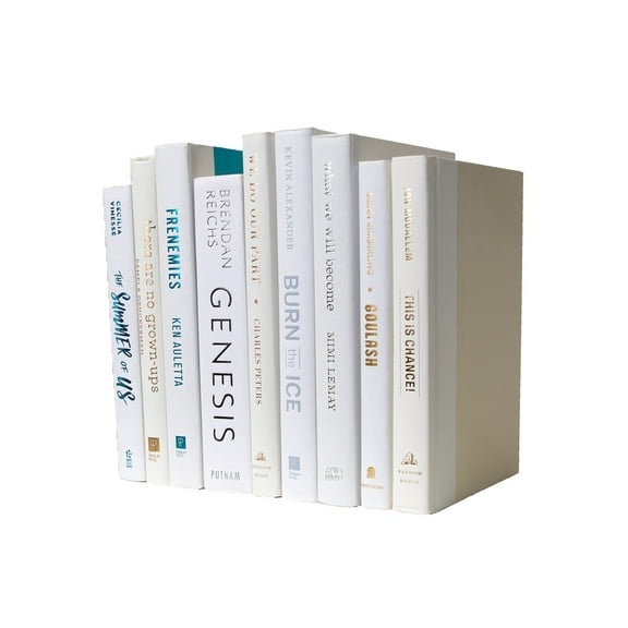 Pen & Willow White/Cream Decorative Books - Real shelf-ready book bundles for home or office decor, weddings or staging.