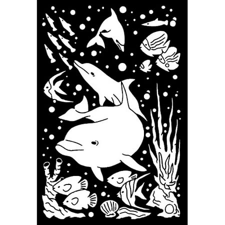 Velvet Poster With Markers Dolphins 6X9