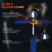 Soozier 4.6-6.7 Speed Bag Boxing Bag Stand with Reaction Bar Challenge, Reflex Bag Boxing Training Equipment, Speed Punching Bag, Blue
