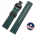 thumbnail image 3 of Correa de reloj de cuero italiano vintage para Seiko Tudor Casio, resistente al agua, con base de caucho de silicona, pulsera de 20 mm, 22 mm y 24 mm, 3 of 5