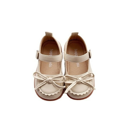 

Eloshman Girl s Princess Shoes Magic Tape Flat Shoe Soft Sole Flats Daily Nonslip Round Toe Loafers Breathable Mary Jane Beige 5C