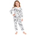 thumbnail image 2 of WOYY Kids DIY Coloring Pajamas Long Sleeve Top Pants Kids Sleep Set Nightwear, Sizes 2-9, 2 of 6