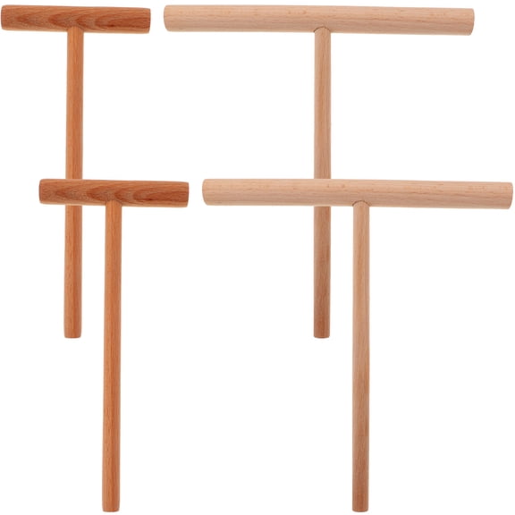 ORDDIART Professional Crepe Kit Tool Wooden Pancake Spreader Assorted Color 4Pcs 7.1X7.1X0.6In