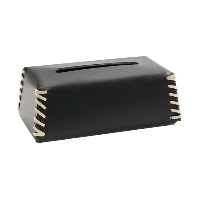 Caja de pañuelos de cuero con diseño moderno, servilletero decorativo para sala de estar o dormitorio, caja de pañuelos de gran capacidad con amplia apertura, material de poliuretano para una elegant