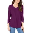 thumbnail image 1 of INC - Camiseta básica acanalada para mujer, color morado, mediana, 1 of 1