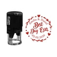 thumbnail image 1 of Printtoo Personalized&nbsp;Heavy Duty Red Self Inking Wedding Favor Round Rubber Stamp Best Day Ever Custom&nbsp;Stamper-40 mm, 1 of 6
