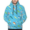 thumbnail image 3 of Zufioo Different Color Fishing Bait Design Fleece Comfortable Hoodie for Mens,Sweatshirt for Men,Pullover Hooded Sweatshirt for Men -Large, 3 of 5