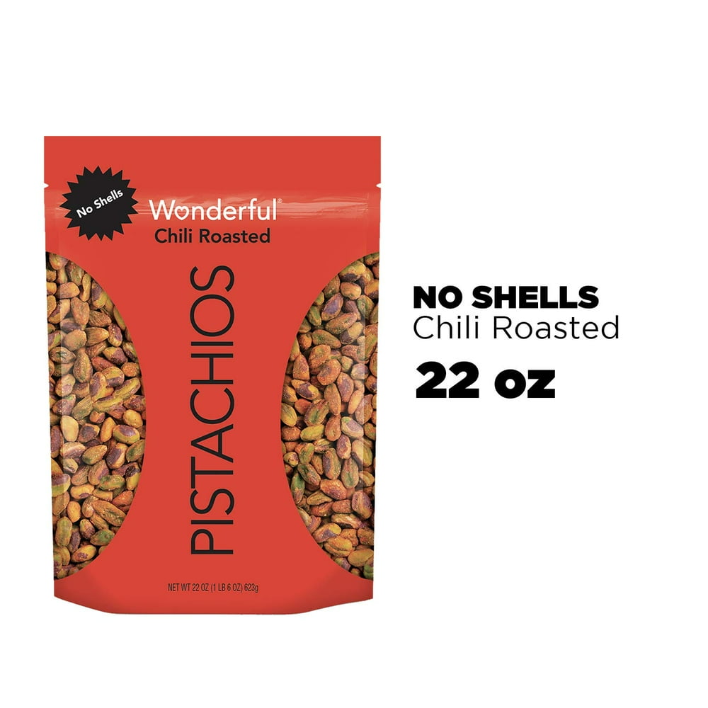 Wonderful Pistachios, No Shells, Chili Roasted, 22 Ounce Resealable